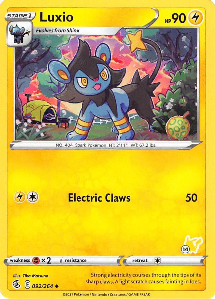 Luxio (092/264) (Pikachu Stamp #14) [Battle Academy 2022] | Eastridge Sports Cards & Games