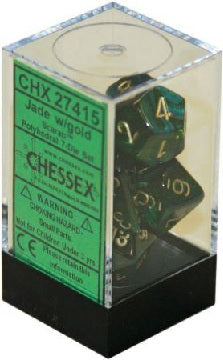 CHESSEX SCARAB 7-DIE SET JADE/GOLD (CHX27415) | Eastridge Sports Cards & Games