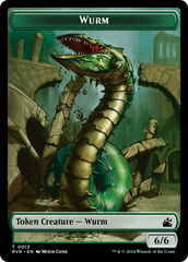 Elf Knight // Wurm Double-Sided Token [Ravnica Remastered Tokens] | Eastridge Sports Cards & Games