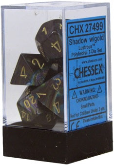 CHESSEX LUSTROUS 7-DIE SET SHADOW/GOLD (CHX27499) | Eastridge Sports Cards & Games