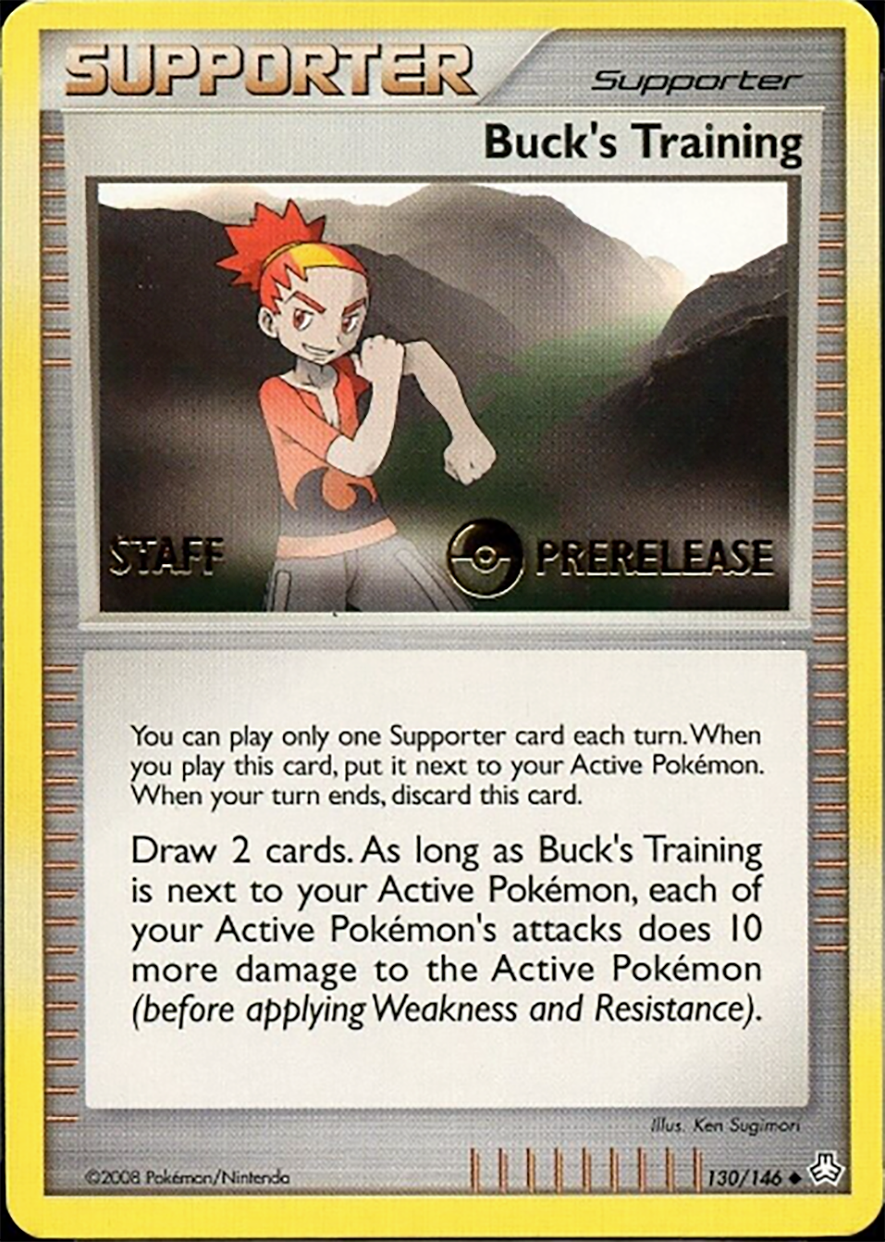 Buck's Training (130/146) (Staff Prerelease Promo) [Diamond & Pearl: Legends Awakened] | Eastridge Sports Cards & Games