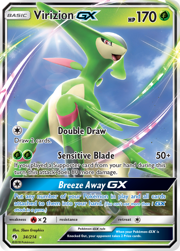 Virizion GX (34/214) [Sun & Moon: Lost Thunder] | Eastridge Sports Cards & Games