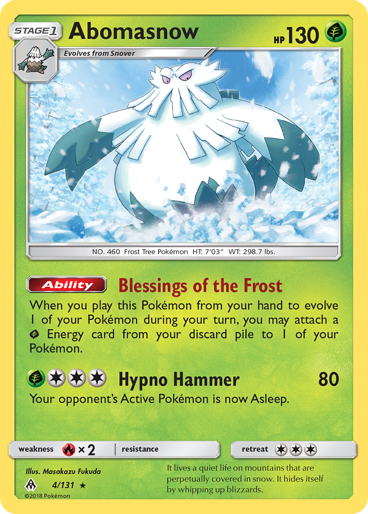 Abomasnow (4/131) [Sun & Moon: Forbidden Light] | Eastridge Sports Cards & Games