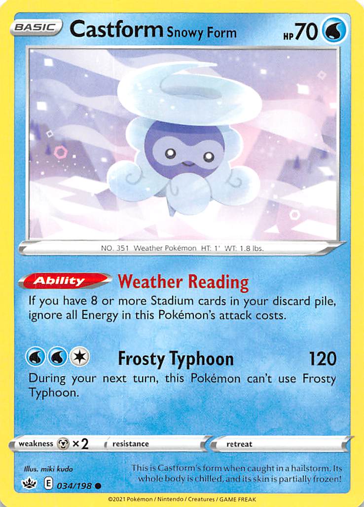 Castform Snowy Form (034/198) [Sword & Shield: Chilling Reign] | Eastridge Sports Cards & Games