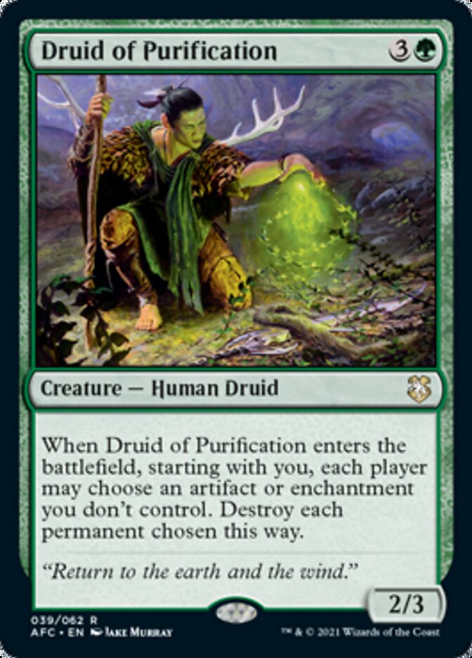 Druid of Purification [Dungeons & Dragons: Adventures in the Forgotten Realms Commander] | Eastridge Sports Cards & Games