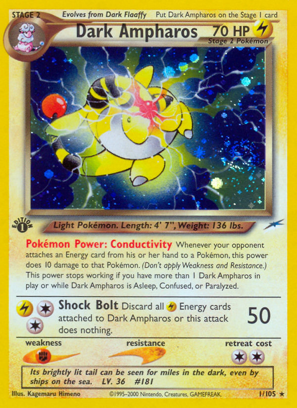 Dark Ampharos (1/105) [Neo Destiny 1st Edition] | Eastridge Sports Cards & Games