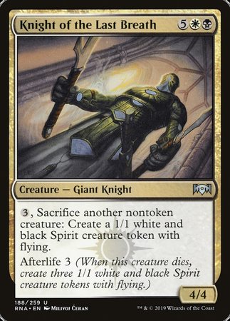 Knight of the Last Breath [Ravnica Allegiance] | Eastridge Sports Cards & Games