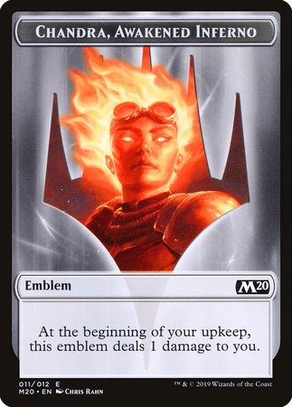 Emblem - Chandra, Awakened Inferno [Core Set 2020 Tokens] | Eastridge Sports Cards & Games
