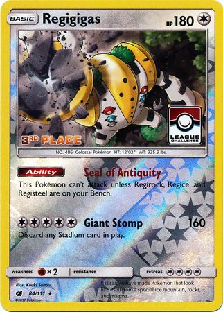 Regigigas (84/111) (League Promo 3rd Place) [Sun & Moon: Crimson Invasion] | Eastridge Sports Cards & Games