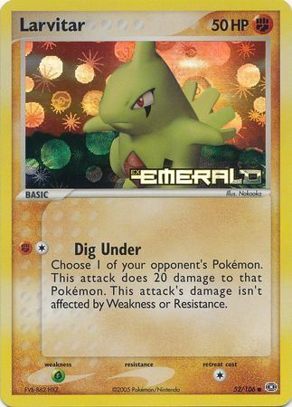 Larvitar (52/106) (Stamped) [EX: Emerald] | Eastridge Sports Cards & Games