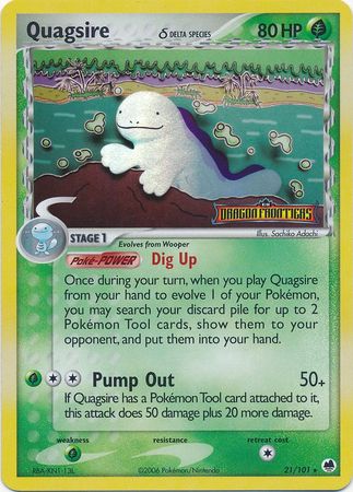 Quagsire (21/101) (Delta Species) (Stamped) [EX: Dragon Frontiers] | Eastridge Sports Cards & Games