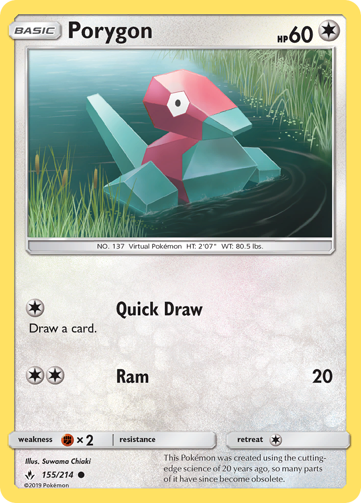 Porygon (155/214) [Sun & Moon: Unbroken Bonds] | Eastridge Sports Cards & Games