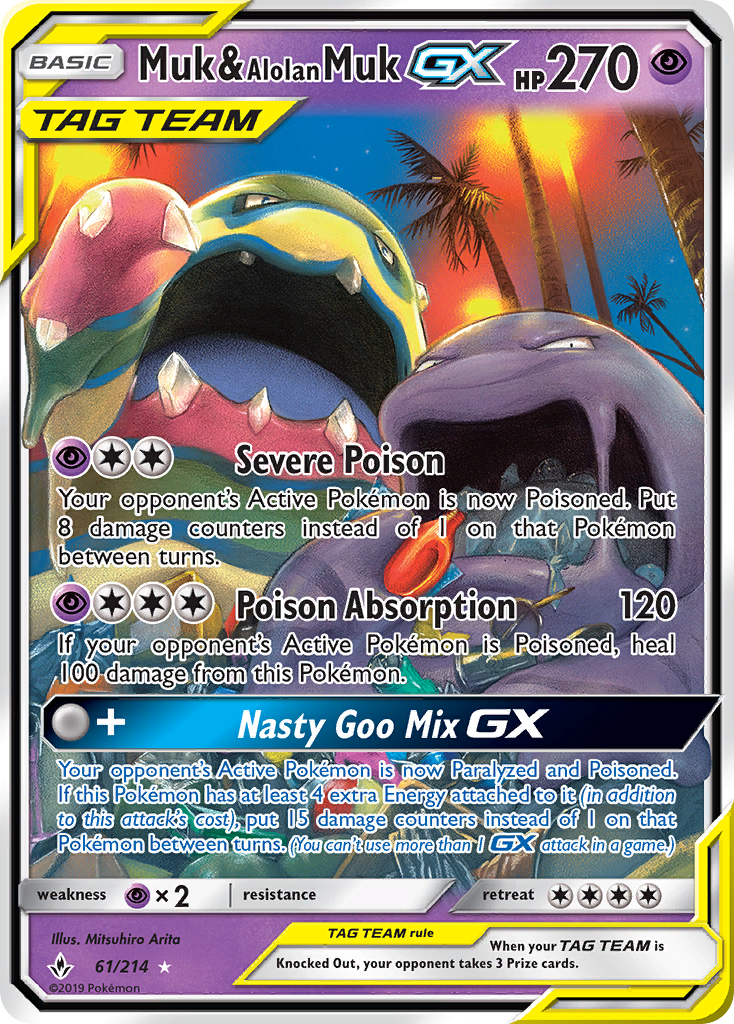 Muk & Alolan Muk GX (61/214) [Sun & Moon: Unbroken Bonds] | Eastridge Sports Cards & Games