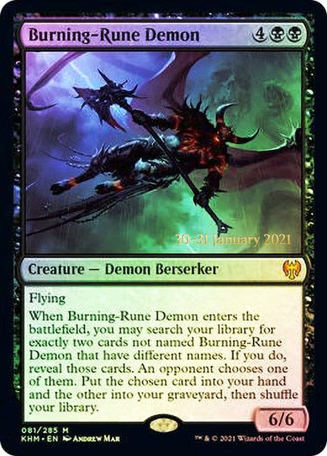 Burning-Rune Demon  [Kaldheim Prerelease Promos] | Eastridge Sports Cards & Games