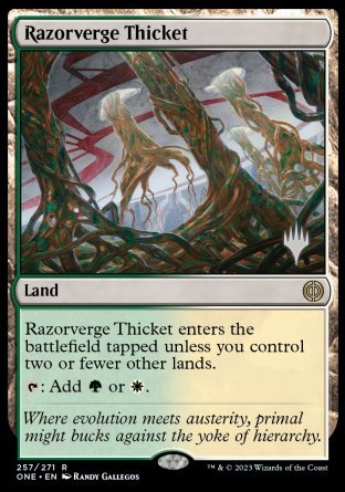 Razorverge Thicket (Promo Pack) [Phyrexia: All Will Be One Promos] | Eastridge Sports Cards & Games