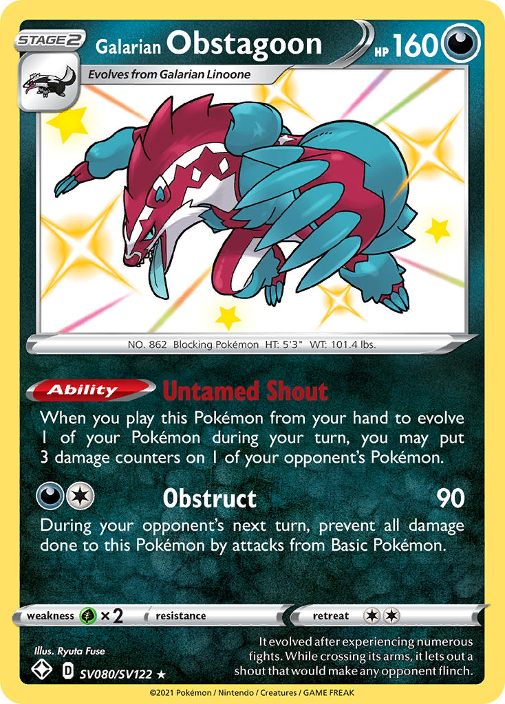 Galarian Obstagoon (SV080/SV122) [Sword & Shield: Shining Fates] | Eastridge Sports Cards & Games