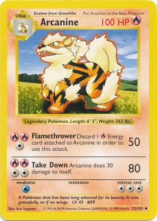 Arcanine (23/102) [Base Set Shadowless Unlimited] | Eastridge Sports Cards & Games