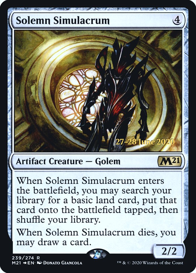Solemn Simulacrum  [Core Set 2021 Prerelease Promos] | Eastridge Sports Cards & Games