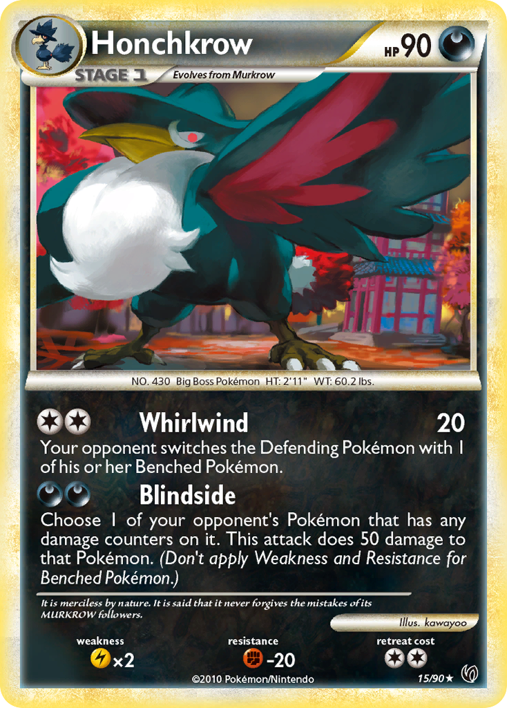 Honchkrow (15/90) [HeartGold & SoulSilver: Undaunted] | Eastridge Sports Cards & Games