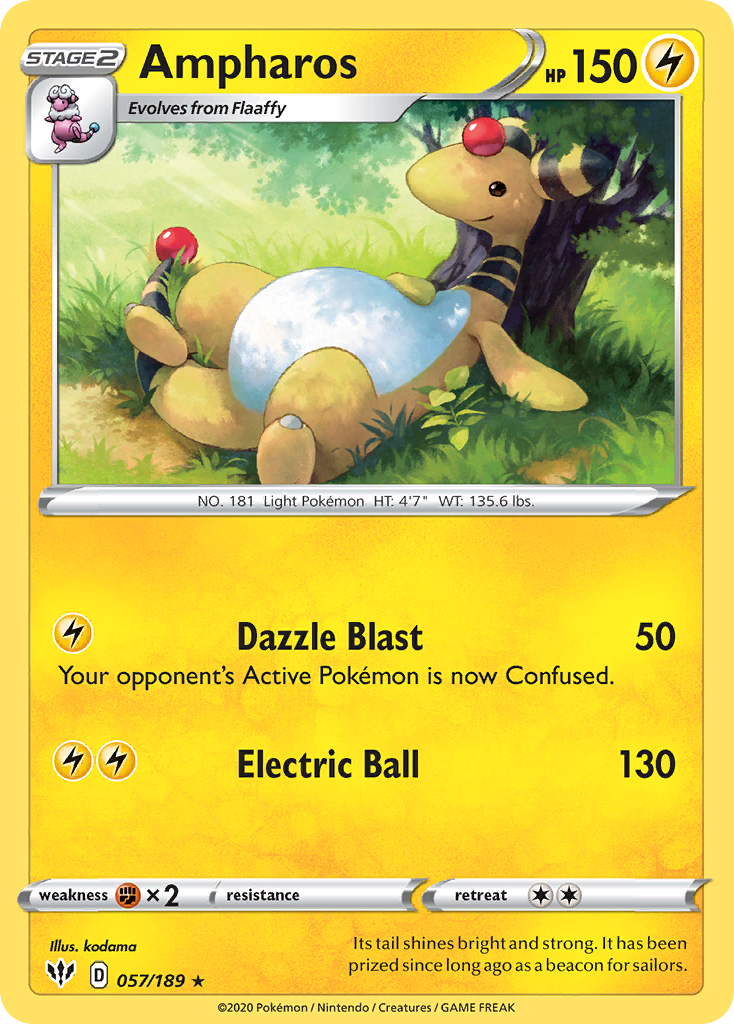 Ampharos (057/189) [Sword & Shield: Darkness Ablaze] | Eastridge Sports Cards & Games