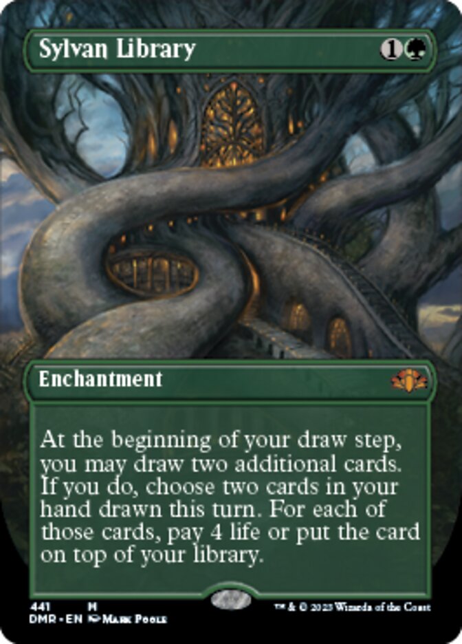 Sylvan Library (Borderless Alternate Art) [Dominaria Remastered] | Eastridge Sports Cards & Games