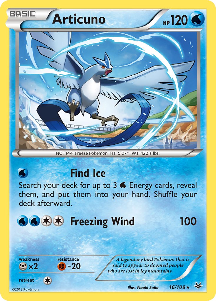 Articuno (16/108) (Theme Deck Exclusive) [XY: Roaring Skies] | Eastridge Sports Cards & Games