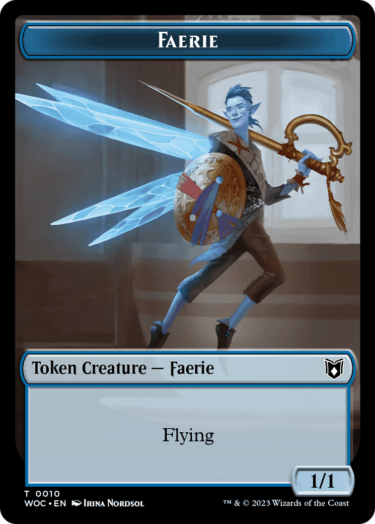 Faerie // Saproling Double-Sided Token [Wilds of Eldraine Commander Tokens] | Eastridge Sports Cards & Games