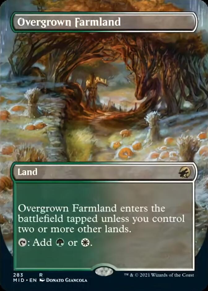 Overgrown Farmland (Borderless) [Innistrad: Midnight Hunt] | Eastridge Sports Cards & Games