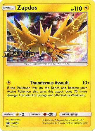 Zapdos (SM159) (Staff) [Sun & Moon: Black Star Promos] | Eastridge Sports Cards & Games