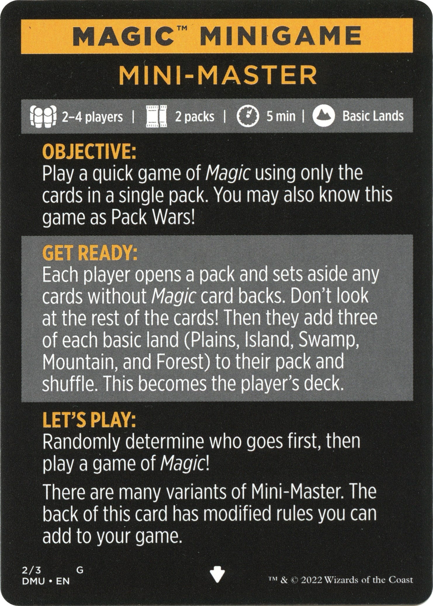 Mini-Master (Magic Minigame) [Dominaria United Minigame] | Eastridge Sports Cards & Games