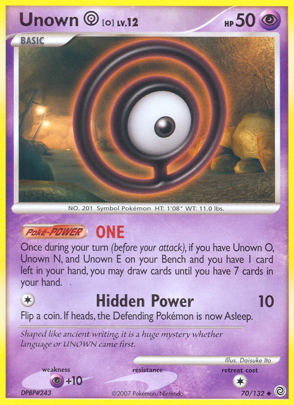 Unown O (70/132) [Diamond & Pearl: Secret Wonders] | Eastridge Sports Cards & Games