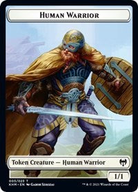 Human Warrior // Icy Manalith Double-sided Token [Kaldheim Tokens] | Eastridge Sports Cards & Games