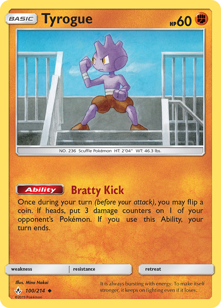 Tyrogue (100/214) [Sun & Moon: Unbroken Bonds] | Eastridge Sports Cards & Games