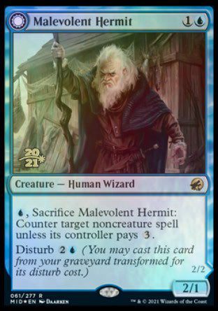 Malevolent Hermit // Benevolent Geist [Innistrad: Midnight Hunt Prerelease Promos] | Eastridge Sports Cards & Games