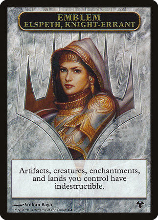 Emblem - Elspeth, Knight-Errant // Soldier Double-Sided Token [Modern Event Deck 2014 Tokens] | Eastridge Sports Cards & Games