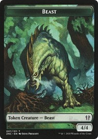 Beast // Saproling Double-sided Token [Commander: Zendikar Rising Tokens] | Eastridge Sports Cards & Games