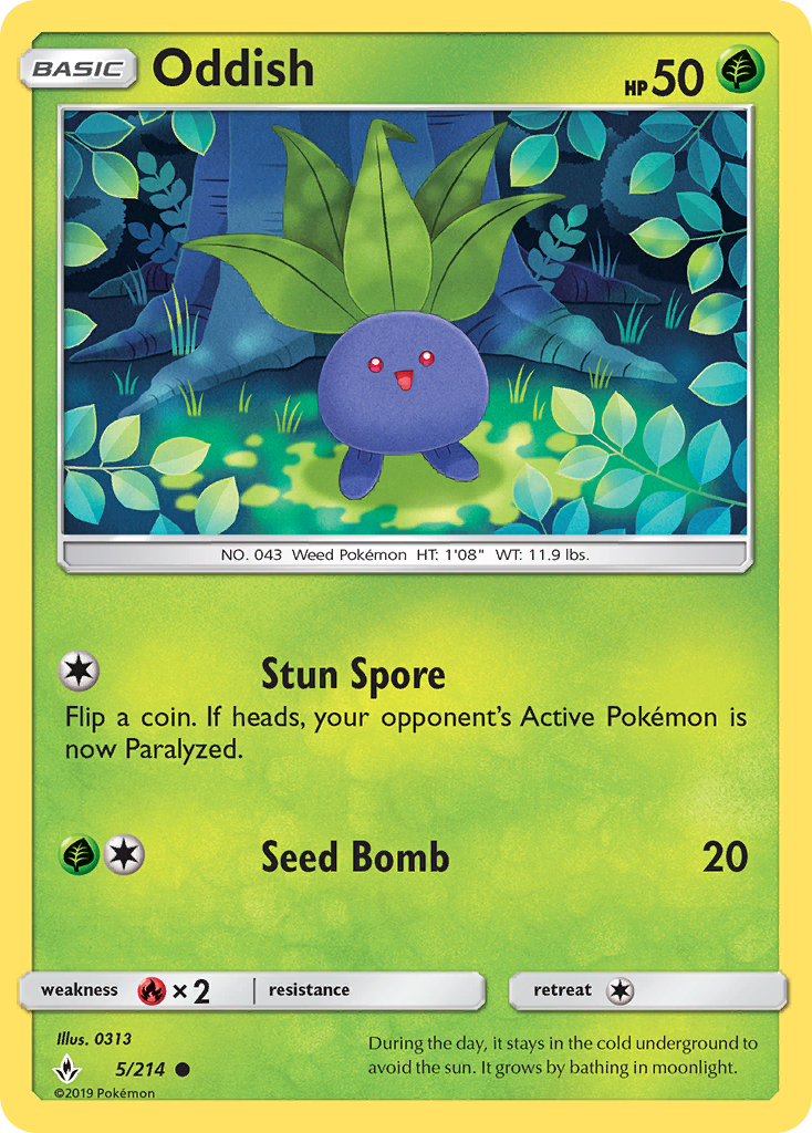 Oddish (5/214) [Sun & Moon: Unbroken Bonds] | Eastridge Sports Cards & Games