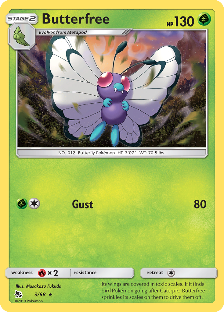 Butterfree (3/68) [Sun & Moon: Hidden Fates] | Eastridge Sports Cards & Games