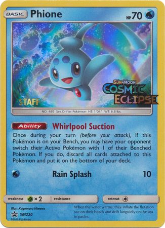 Phione (SM220) (Staff Prerelease Promo) [Sun & Moon: Black Star Promos] | Eastridge Sports Cards & Games