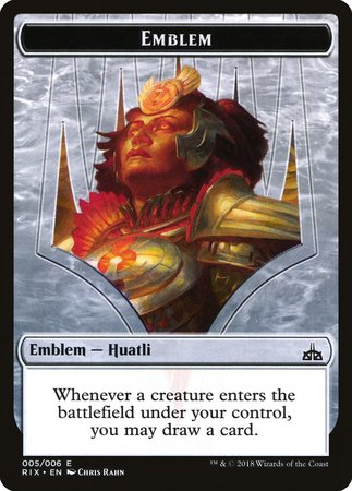 Emblem - Huatli [Rivals of Ixalan Tokens] | Eastridge Sports Cards & Games