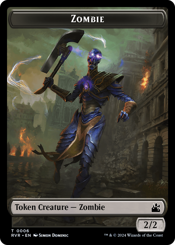 Elf Knight // Zombie Double-Sided Token [Ravnica Remastered Tokens] | Eastridge Sports Cards & Games