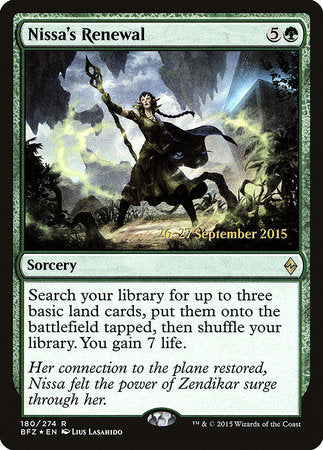 Nissa's Renewal [Battle for Zendikar Promos] | Eastridge Sports Cards & Games