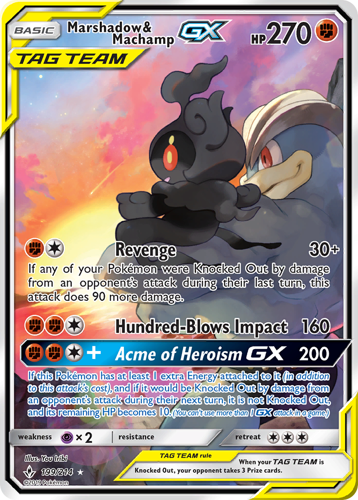 Marshadow & Machamp GX (199/214) [Sun & Moon: Unbroken Bonds] | Eastridge Sports Cards & Games