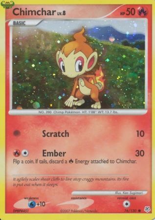 Chimchar (76/130) (Cosmos Holo) [Diamond & Pearl: Base Set] | Eastridge Sports Cards & Games
