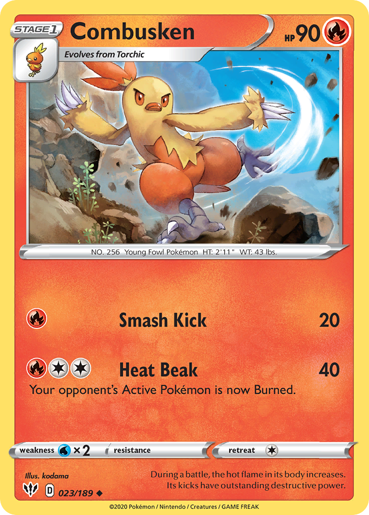 Combusken (023/189) [Sword & Shield: Darkness Ablaze] | Eastridge Sports Cards & Games