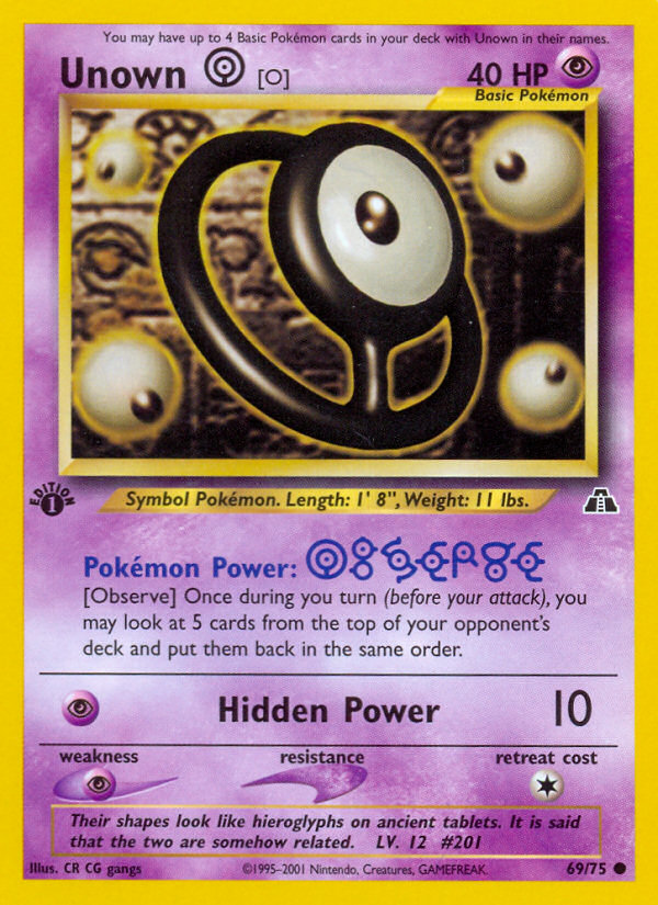 Unown [O] (69/75) [Neo Discovery 1st Edition] | Eastridge Sports Cards & Games