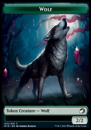 Wolf // Teferi, Who Slows the Sunset Emblem Double-sided Token [Innistrad: Midnight Hunt Tokens] | Eastridge Sports Cards & Games