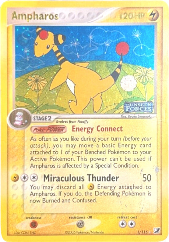 Ampharos (1/115) (Stamped) [EX: Unseen Forces] | Eastridge Sports Cards & Games