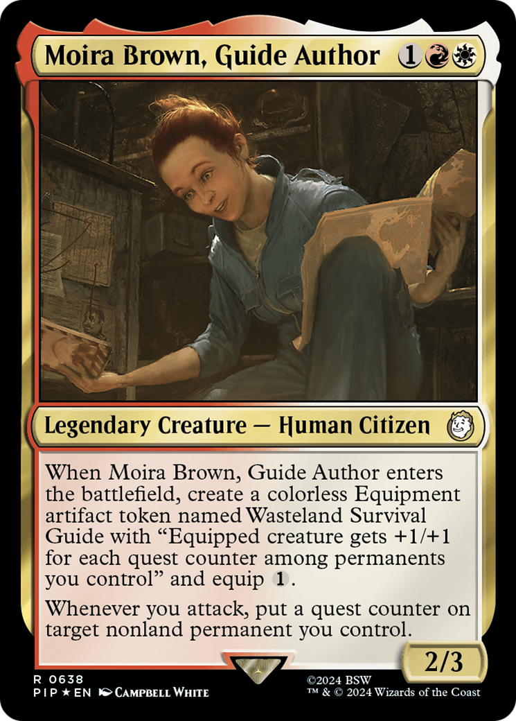 Moira Brown, Guide Author (Surge Foil) [Fallout] | Eastridge Sports Cards & Games