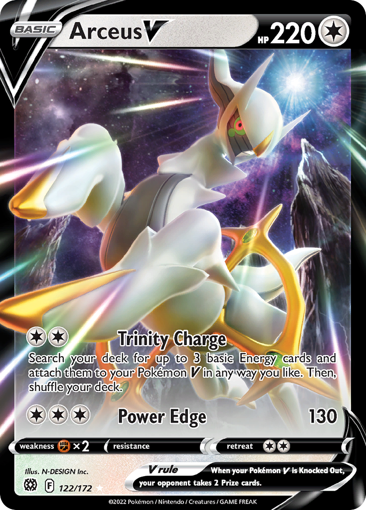 Arceus V (122/172) (Metal Card) [Sword & Shield: Brilliant Stars] | Eastridge Sports Cards & Games